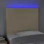 Kopfteil mit LED-Leuchten, cremefarbener Stoff, 80 x 5 x 118/128 cm von vidaXL, Kopf- und Fußteile - Ref: Foro24-3122123, Pre...