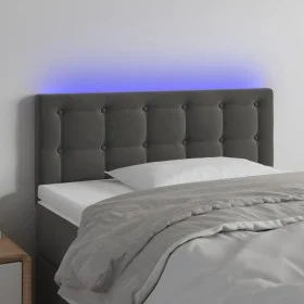 Cabecero con LED de terciopelo gris oscuro 100x5x78/88 cm de vidaXL, Cabeceros y pies de cama - Ref: Foro24-3122089, Precio: ...