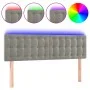 Cabecero con LED de terciopelo gris claro 144x5x78/88 cm de vidaXL, Cabeceros y pies de cama - Ref: Foro24-3122094, Precio: 6...