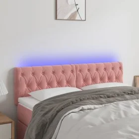 Cabecero con LED de terciopelo rosa 144x7x78/88 cm de vidaXL, Cabeceros y pies de cama - Ref: Foro24-3122001, Precio: 84,57 €...