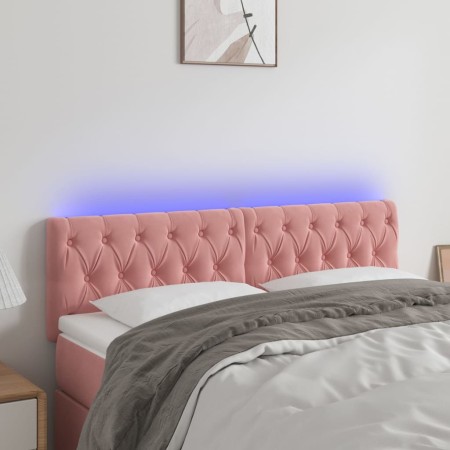 Cabecero con LED de terciopelo rosa 144x7x78/88 cm de vidaXL, Cabeceros y pies de cama - Ref: Foro24-3122001, Precio: 85,97 €...