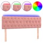 Cabecero con LED de terciopelo rosa 144x7x78/88 cm de vidaXL, Cabeceros y pies de cama - Ref: Foro24-3122001, Precio: 85,97 €...