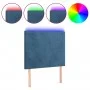 Cabecero con luces LED terciopelo azul oscuro 80x5x118/128 cm de vidaXL, Cabeceros y pies de cama - Ref: Foro24-3122178, Prec...