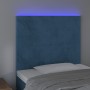 Cabecero con luces LED terciopelo azul oscuro 80x5x118/128 cm de vidaXL, Cabeceros y pies de cama - Ref: Foro24-3122178, Prec...