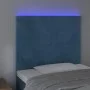Headboard with LED lights dark blue velvet 80x5x118/128 cm by vidaXL, Headboards and footboards - Ref: Foro24-3122178, Price:...
