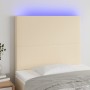 Cabecero con luces LED tela crema 100x5x118/128 cm de vidaXL, Cabeceros y pies de cama - Ref: Foro24-3122139, Precio: 82,91 €...