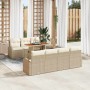 Conjunto de sofá de jardín 8 pcs Beige Poliratán en Sofás de exterior | Comprar online en Foru.es