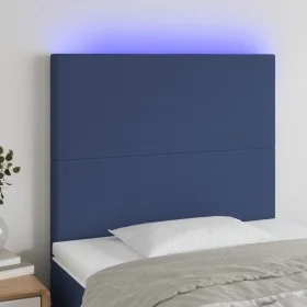 Cabecero con luces LED tela azul 80x5x118/128 cm de vidaXL, Cabeceros y pies de cama - Ref: Foro24-3122124, Precio: 77,17 €, ...