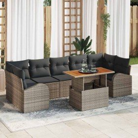 Conjunto de sofá de jardín 8 pcs Gris Poliratán en Sofás de exterior | Comprar online en Foru.es