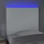 Cabecero con luces LED cuero sintético blanco 90x5x118/128 cm de vidaXL, Cabeceros y pies de cama - Ref: Foro24-3122223, Prec...