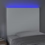Cabecero con luces LED cuero sintético blanco 90x5x118/128 cm de vidaXL, Cabeceros y pies de cama - Ref: Foro24-3122223, Prec...