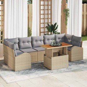 Conjunto de sofá de jardín 8 pcs Beige Poliratán en Sofás de exterior | Comprar online en Foru.es