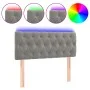 Cabecero con LED de terciopelo gris claro 90x7x78/88 cm de vidaXL, Cabeceros y pies de cama - Ref: Foro24-3121984, Precio: 58...