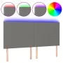 Cabecero con luces LED tela gris oscuro 180x5x118/128 cm de vidaXL, Cabeceros y pies de cama - Ref: Foro24-3122159, Precio: 1...