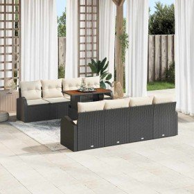 Conjunto de sofá de jardín 9 pcs Negro Poliratán en Sofás de exterior | Comprar online en Foru.es
