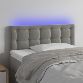 Cabecero con LED de terciopelo gris claro 80x5x78/88 cm de vidaXL, Cabeceros y pies de cama - Ref: Foro24-3122076, Precio: 35...