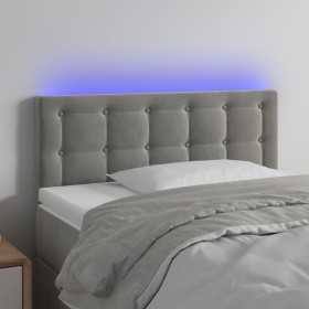 Cabecero con LED de terciopelo gris claro 90x5x78/88 cm de vidaXL, Cabeceros y pies de cama - Ref: Foro24-3122082, Precio: 49...