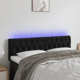 Black velvet headboard with LED 160x7x78/88 cm by vidaXL, Headboards and footboards - Ref: Foro24-3122004, Price: 83,22 €, Di...