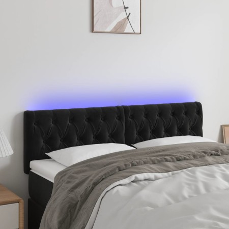 Cabecero con LED de terciopelo negro 160x7x78/88 cm de vidaXL, Cabeceros y pies de cama - Ref: Foro24-3122004, Precio: 85,06 ...