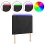 Kopfteil aus schwarzem Samt mit LED-Leuchten, 100 x 5 x 118/128 cm von vidaXL, Kopf- und Fußteile - Ref: Foro24-3122188, Prei...