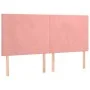 Cabecero con luces LED terciopelo rosa 160x5x118/128 cm de vidaXL, Cabeceros y pies de cama - Ref: Foro24-3122203, Precio: 10...
