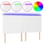 Headboard with LED lights white synthetic leather 200x5x118/128 cm by vidaXL, Headboards and footboards - Ref: Foro24-3122253...