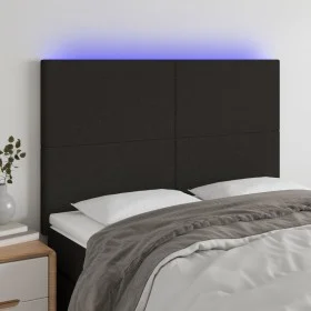 Cabecero con luces LED tela negro 144x5x118/128 cm de vidaXL, Cabeceros y pies de cama - Ref: Foro24-3122144, Precio: 100,70 ...