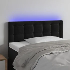 Black velvet headboard with LED 100x5x78/88 cm by vidaXL, Headboards and footboards - Ref: Foro24-3122090, Price: 49,84 €, Di...