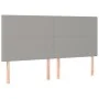 Headboard with LED lights light gray fabric 160x5x118/128 cm by vidaXL, Headboards and footboards - Ref: Foro24-3122150, Pric...