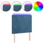 Cabecero con luces LED terciopelo azul oscuro 90x5x118/128 cm de vidaXL, Cabeceros y pies de cama - Ref: Foro24-3122184, Prec...