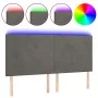 Headboard with LED lights dark gray velvet 160x5x118/128 cm by vidaXL, Headboards and footboards - Ref: Foro24-3122199, Price...