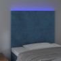 Cabecero con luces LED terciopelo azul oscuro 90x5x118/128 cm de vidaXL, Cabeceros y pies de cama - Ref: Foro24-3122184, Prec...