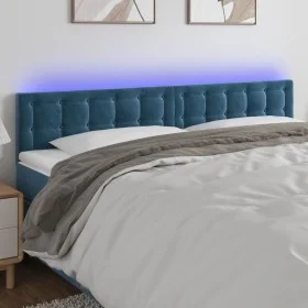 Cabecero con LED de terciopelo azul oscuro 180x5x78/88 cm de vidaXL, Cabeceros y pies de cama - Ref: Foro24-3122110, Precio: ...