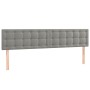 Cabecero con LED de terciopelo gris claro 160x5x78/88 cm de vidaXL, Cabeceros y pies de cama - Ref: Foro24-3122100, Precio: 7...