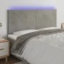 Light gray velvet headboard with LED lights 180x5x118/128 cm by vidaXL, Headboards and footboards - Ref: Foro24-3122204, Pric...