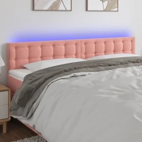 Cabecero con LED de terciopelo rosa 160x5x78/88 cm de vidaXL, Cabeceros y pies de cama - Ref: Foro24-3122105, Precio: 70,23 €...