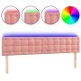 Cabecero con LED de terciopelo rosa 160x5x78/88 cm de vidaXL, Cabeceros y pies de cama - Ref: Foro24-3122105, Precio: 70,23 €...
