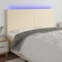 Cabecero con luces LED tela crema 160x5x118/128 cm de vidaXL, Cabeceros y pies de cama - Ref: Foro24-3122155, Precio: 122,54 ...