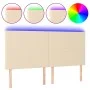 Cabecero con luces LED tela crema 160x5x118/128 cm de vidaXL, Cabeceros y pies de cama - Ref: Foro24-3122155, Precio: 122,54 ...