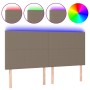 Cabecero con luces LED tela gris taupe 200x5x118/128 cm de vidaXL, Cabeceros y pies de cama - Ref: Foro24-3122170, Precio: 14...