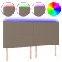 Cabecero con luces LED tela gris taupe 200x5x118/128 cm de vidaXL, Cabeceros y pies de cama - Ref: Foro24-3122170, Precio: 13...