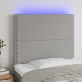 Cabecero con luces LED tela gris claro 100x5x118/128 cm de vidaXL, Cabeceros y pies de cama - Ref: Foro24-3122274, Precio: 57...