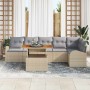 Conjunto de sofá de jardín 7 pcs Beige Poliratán en Sofás de exterior | Comprar online en Foru.es