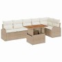 Conjunto de sofá de jardín 7 pcs Beige Poliratán en Sofás de exterior | Comprar online en Foru.es