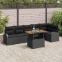 Conjunto de sofá de jardín 7 pcs Negro Poliratán en Sofás de exterior | Comprar online en Foru.es