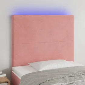 Pink velvet headboard with LED lights 80x5x118/128 cm by vidaXL, Headboards and footboards - Ref: Foro24-3122179, Price: 62,9...