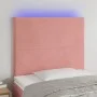 Cabecero con luces LED terciopelo rosa 80x5x118/128 cm de vidaXL, Cabeceros y pies de cama - Ref: Foro24-3122179, Precio: 62,...