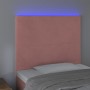 Cabecero con luces LED terciopelo rosa 80x5x118/128 cm de vidaXL, Cabeceros y pies de cama - Ref: Foro24-3122179, Precio: 64,...