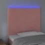 Cabecero con luces LED terciopelo rosa 80x5x118/128 cm de vidaXL, Cabeceros y pies de cama - Ref: Foro24-3122179, Precio: 62,...