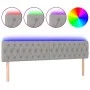 Cabecero con LED de tela gris claro 200x7x78/88 cm de vidaXL, Cabeceros y pies de cama - Ref: Foro24-3121970, Precio: 68,75 €...